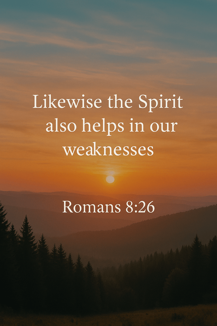 Likewise The Spirit helps in Our Weakness
