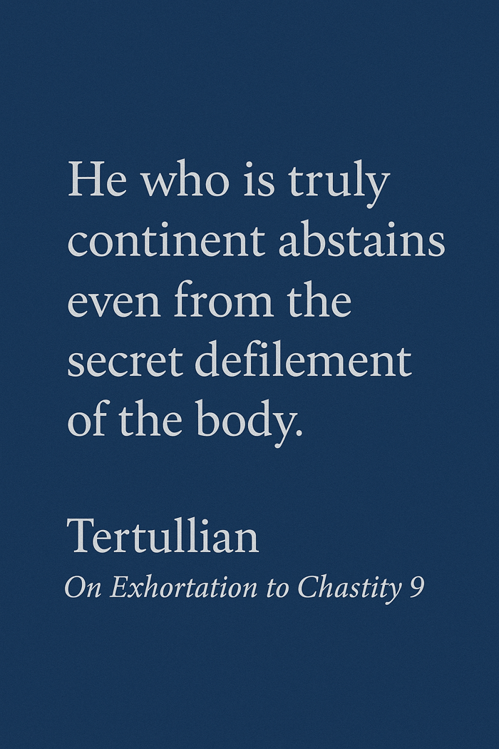 Tertullian on Masturbation or Jerking off