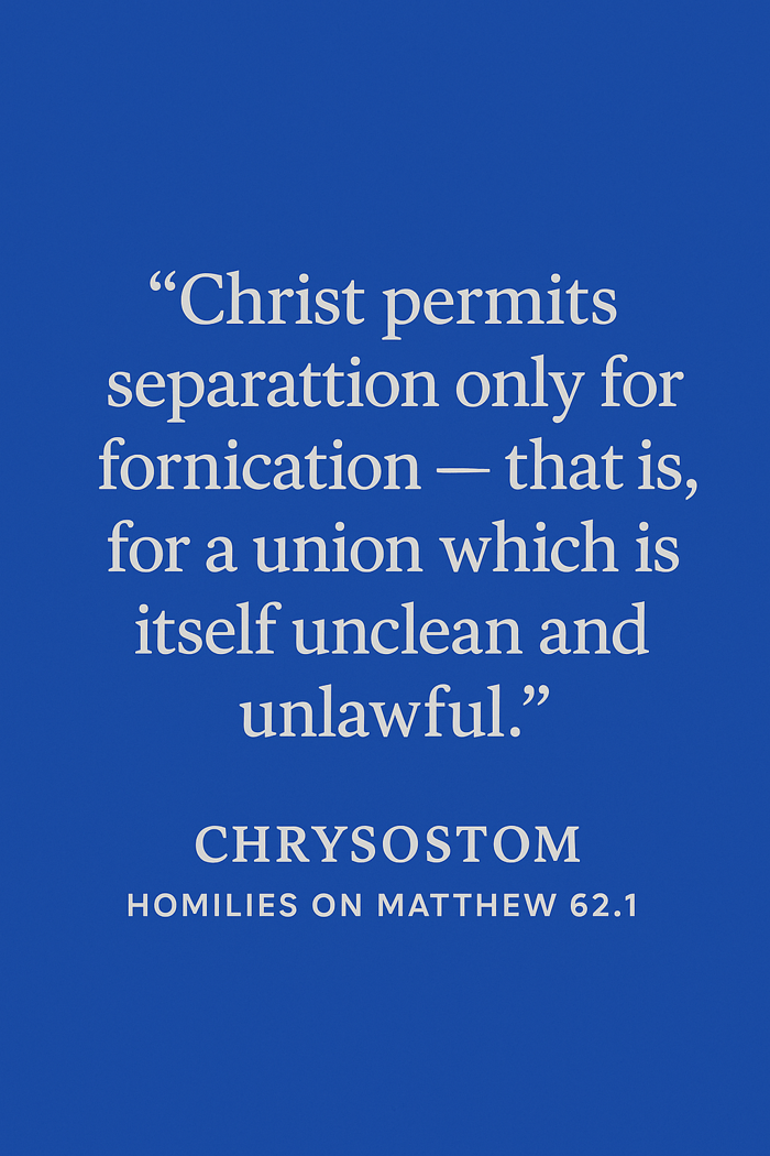 Christ permits separation from fornication