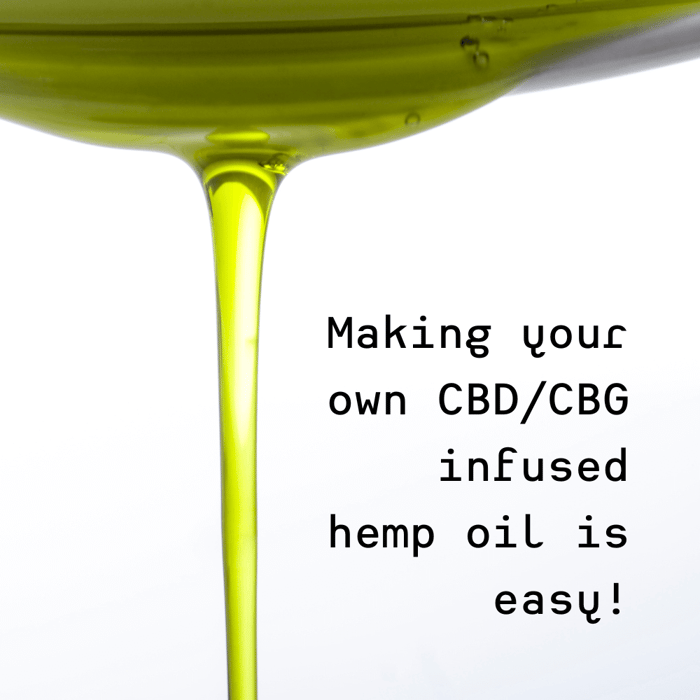 Make your own CBD or CBG Infused Hemp Oil