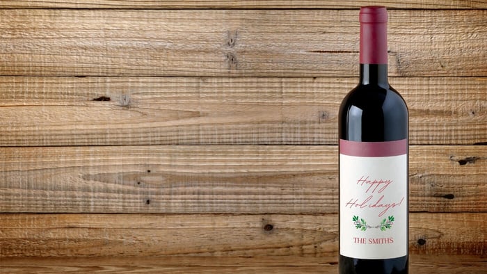 custom holiday stickers, personalized wine labels