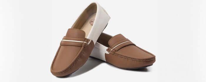 brown & white casual loafers