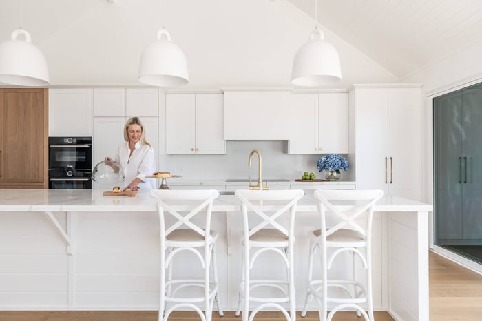 hamptons kitchen stools in kitchen
