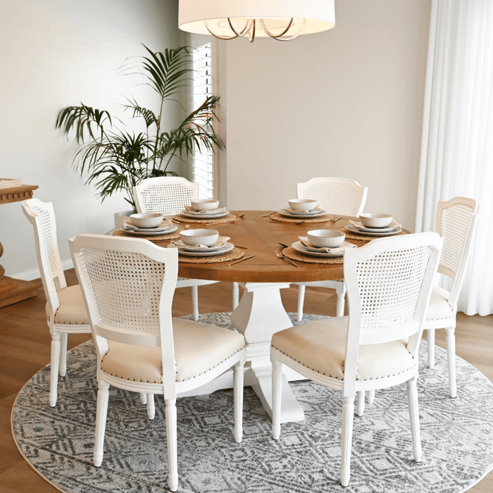 round dining table in home