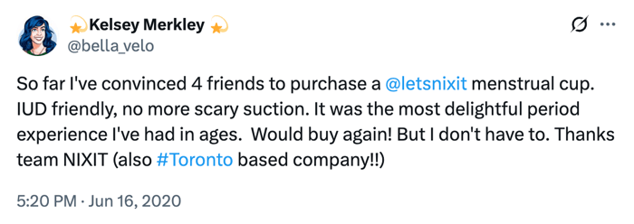 a review of the nixit menstrual disc from twitter