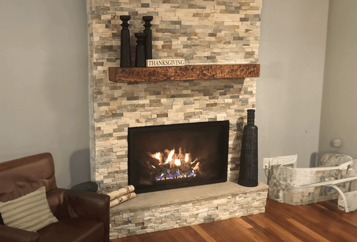 limestone hearth fireplace