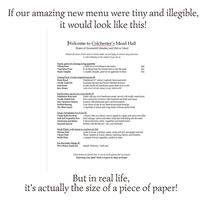 Thursday Fun Fact 3-8: New Menu