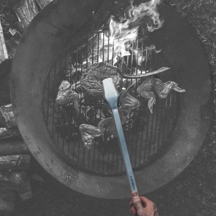 Adventure Summer with Donkey Long Tongs at the campfire.