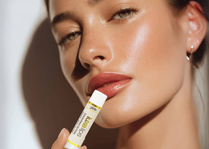 Luxe Beauty vegan lip balm in glass jar nourishing dry lips