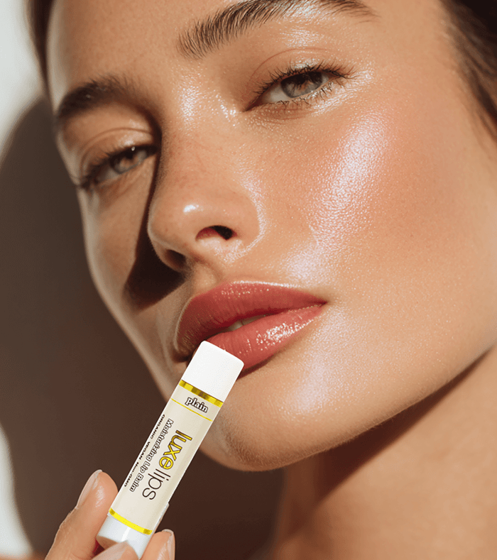 Luxe Beauty vegan lip balm in glass jar nourishing dry lips