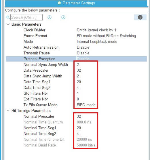 stm32cubemx fd can configuraiton