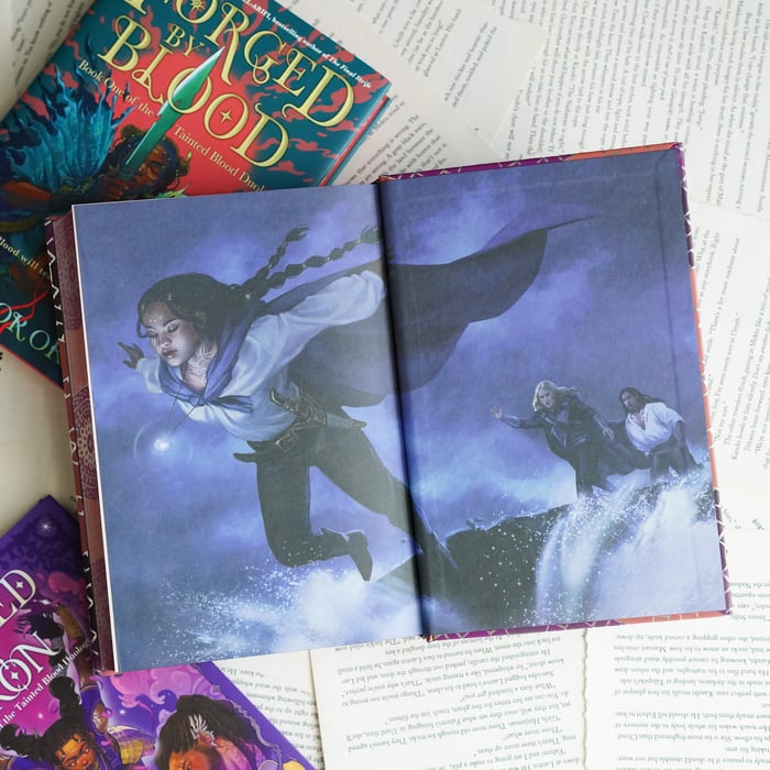 Exiled by Iron LitJoy Edition endpaper art