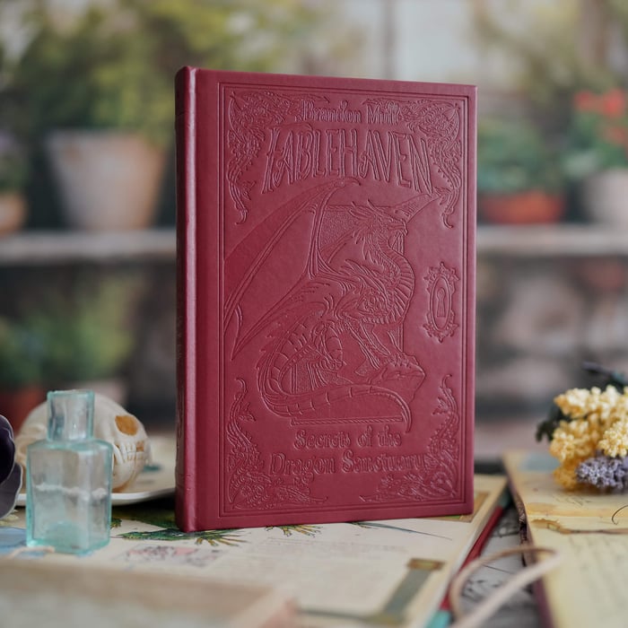 Fablehaven 4 crimson leatherette front cover