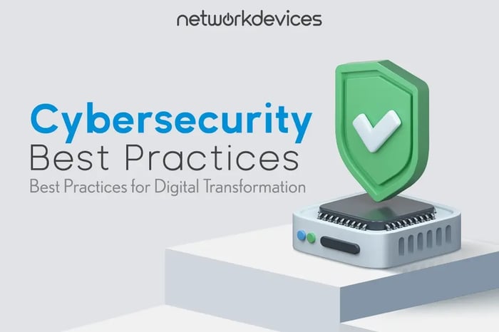 Cybersecurity Best Practices for Digital Transformation – A 3D illustration of a security shield on a microchip, symbolizing secure digital innovation.