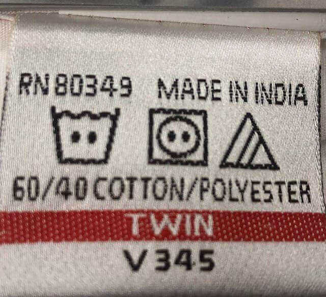 laundry care label