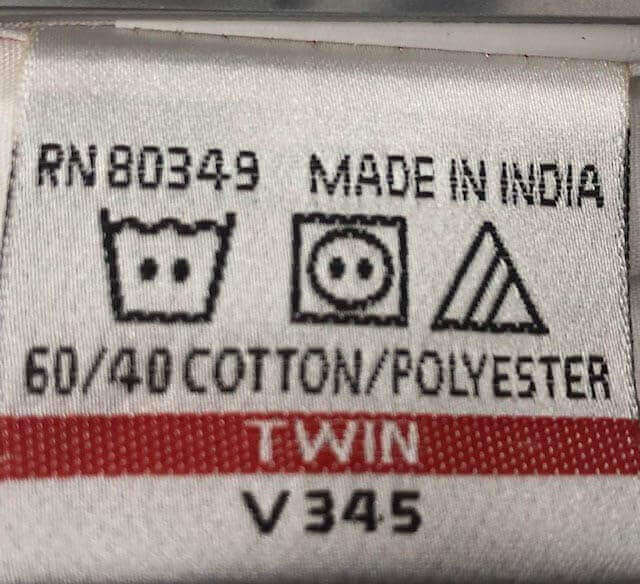 laundry care label