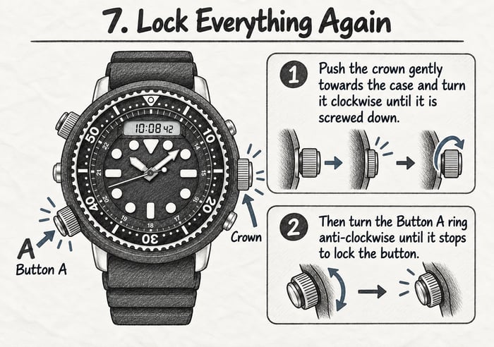 Seiko Prospex SNJ025P | How To Lock Everything Again