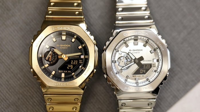 Casio G-Shock G-Steel Serie Metallica Fine – Orologio Ottagonale Oro GM2100YM-9A – 49,3 X 44,4 X 11,8 Mm