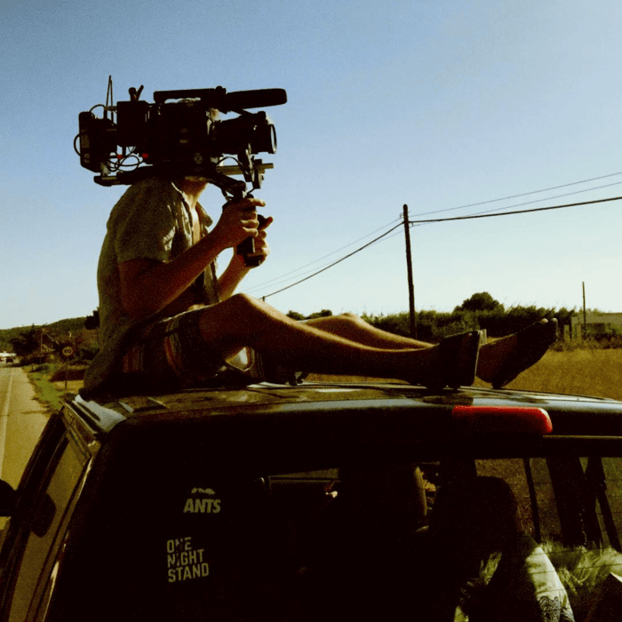 Gabe Harden Shooting some scenic B-Roll in Ibiza for Born Balearic (the car was parked)