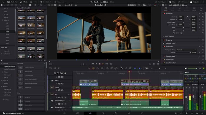 Davinci Resolve 20 editing interface