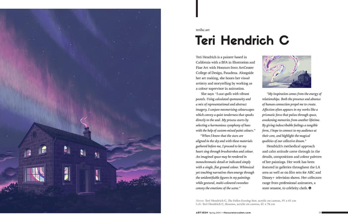 2 page spread in Art Seen's Spring 2024 magazine.