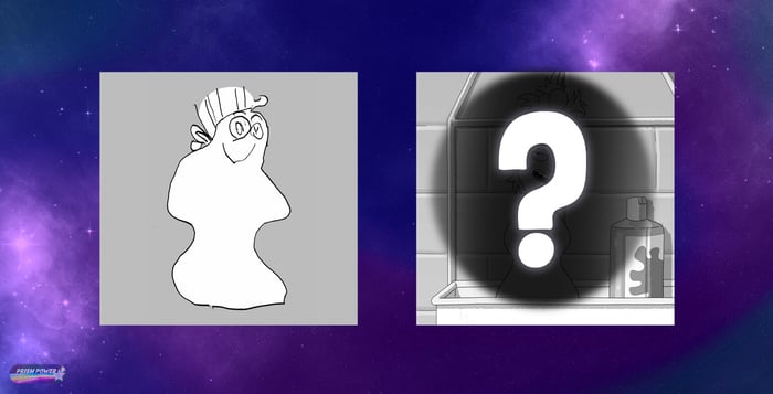 Pictured on the left is a prop from Duncanville, as drawn by my 5 year old son. On the right is a hidden, black and white screenshot of the prop on screen. For the blog post "Illegal Colors | Prism Power."