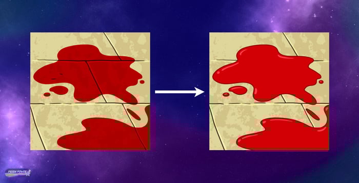 How blood use to and now looks like on Krapopolis. For the blog post "Illegal Colors | Prism Power."