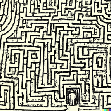 A man at the start of a maze