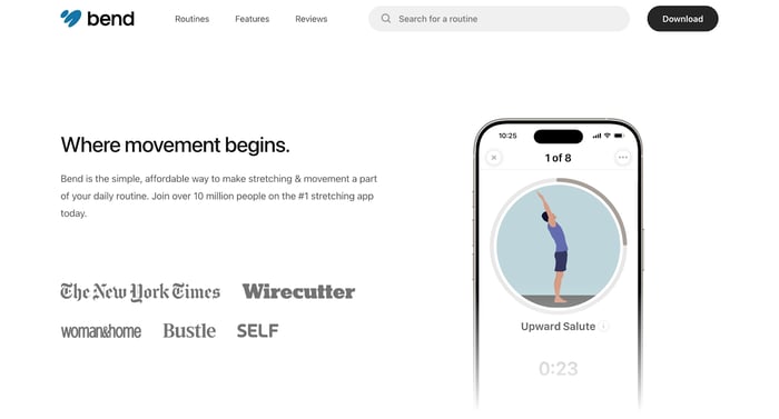 Bend - free stretching app