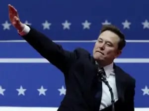 Idiot Rich Man doing Nazi Salute