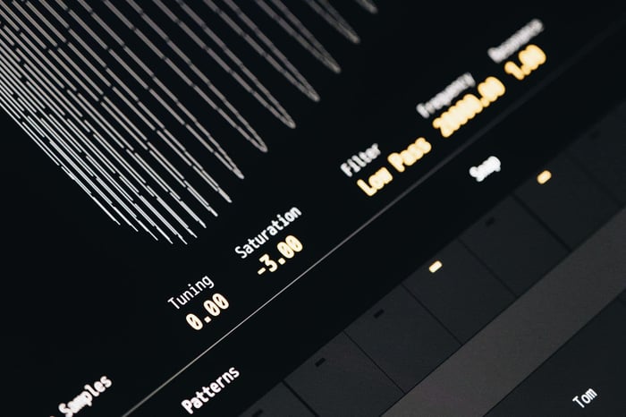 Close up of audio editing software controls and filters used during a forensic examination that depends on a documented audio chain of custody