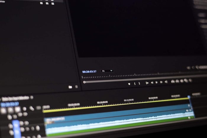 Close up of a video editing timeline showing markers used to track a redacted subject across sequential frames
