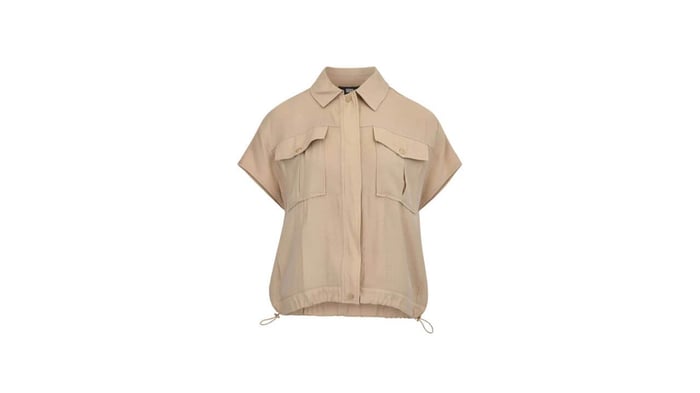 DKNY Drapey Organza Drawstring Top