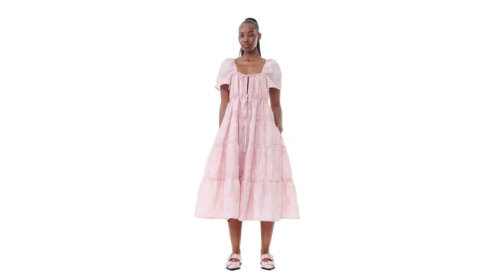 GANNI Textured Cloque Layer Dress
