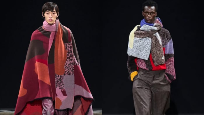 Models wearing scarf
