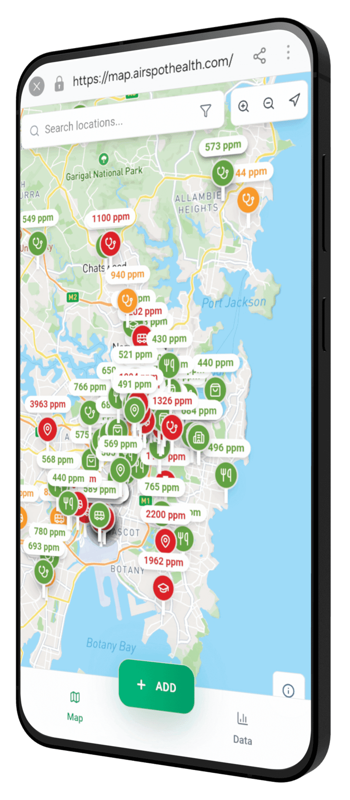 AirSpot Fresh Indoor Air CO₂ Map