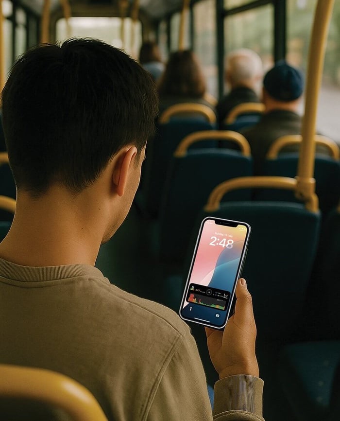 Live Activity functionality being used on the bus