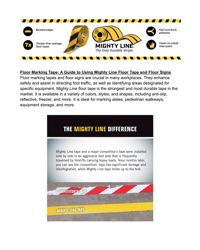 Floor Marking Tape Guide Mighty Line Floor Tape & Floor Sign