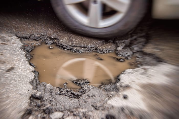 I drove on a pothole …