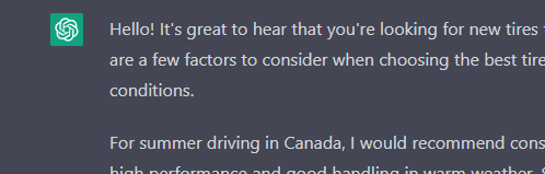 Should you buy tires with ChatGPT?