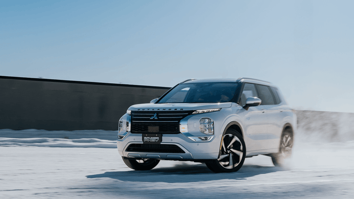 Playing in the snow in a Mitsubishi Outlander PHEV!