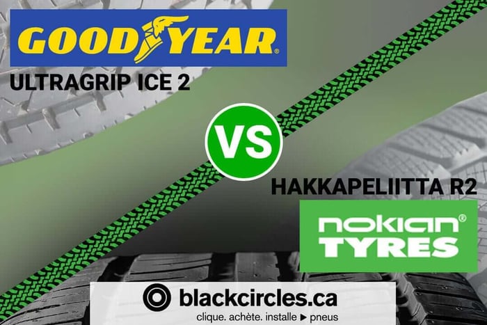 Comparaison des pneus Goodyear Ultragrip Ice 2 vs Nokian Hakkapeliitta R2