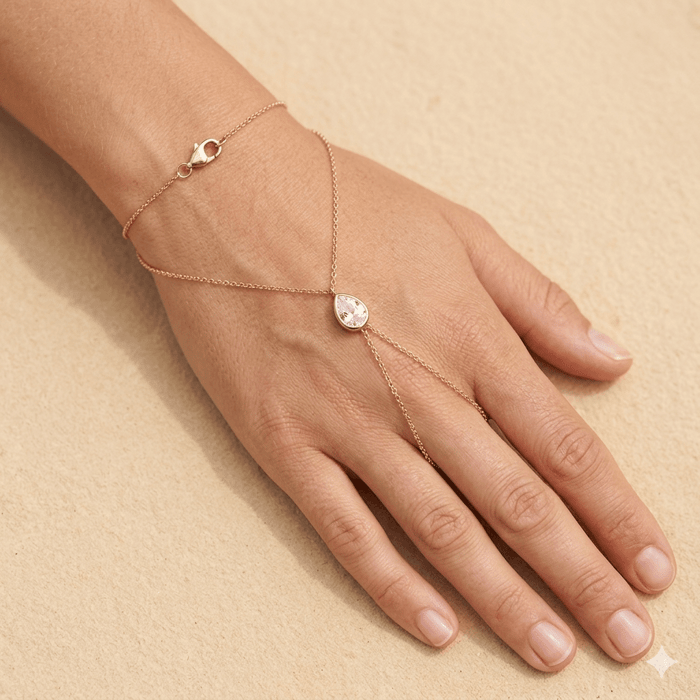 Lab-Grown Diamond Pear Bezel Chain Bracelet