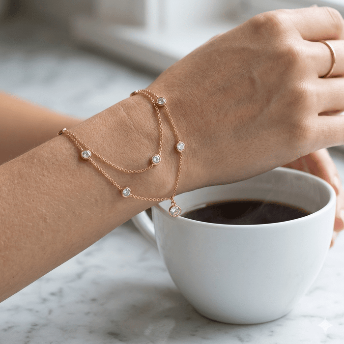 CZ Bezels Bracelet Combo Set