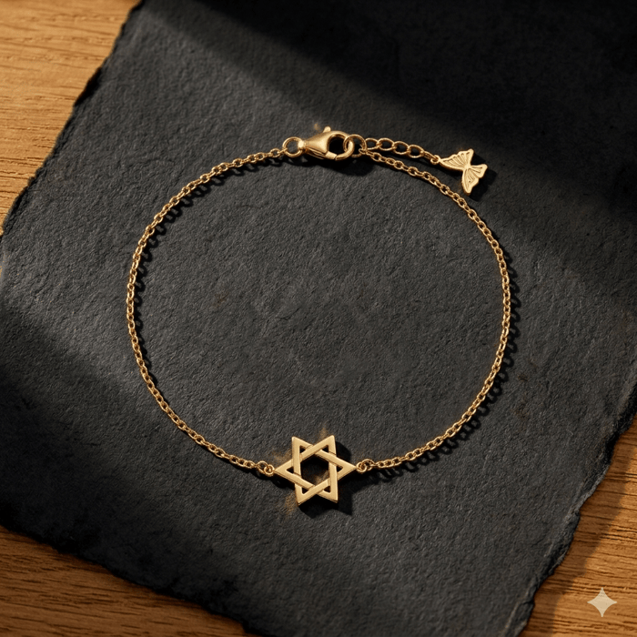 Solid Star of David Charm Bracelet