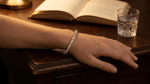 CZ Two-Tone X Tennis Bangle