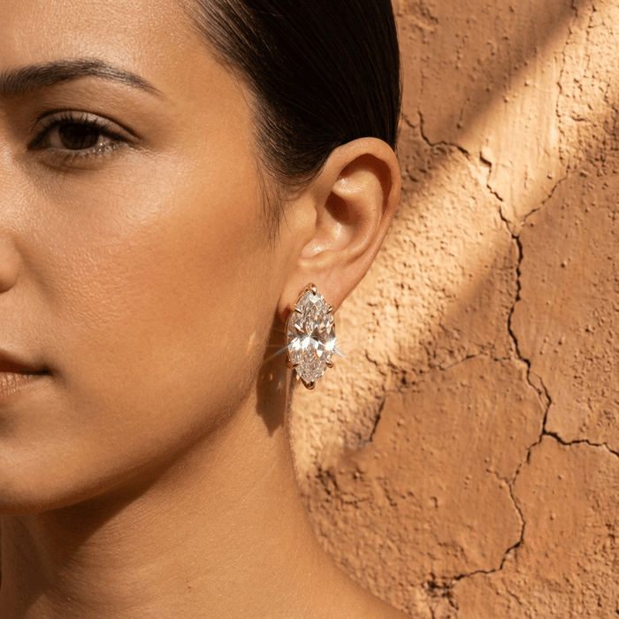 CZ Marquise Stud Earring