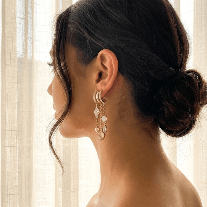 Pavé Chain Charm Drop Earring