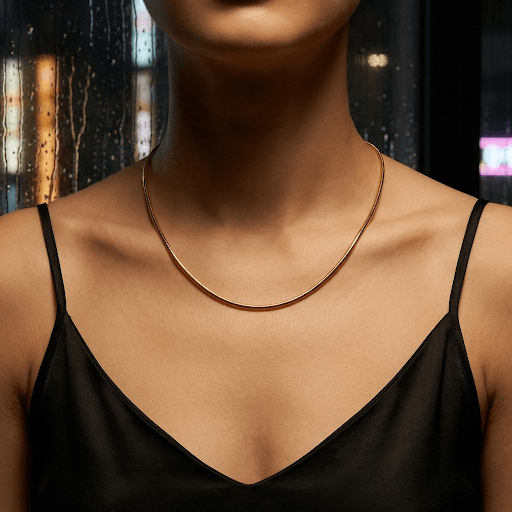 Solid Omega Chain Necklace