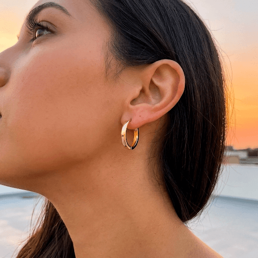 Solid Mini Rounded Cartilage Huggie Earring 14K